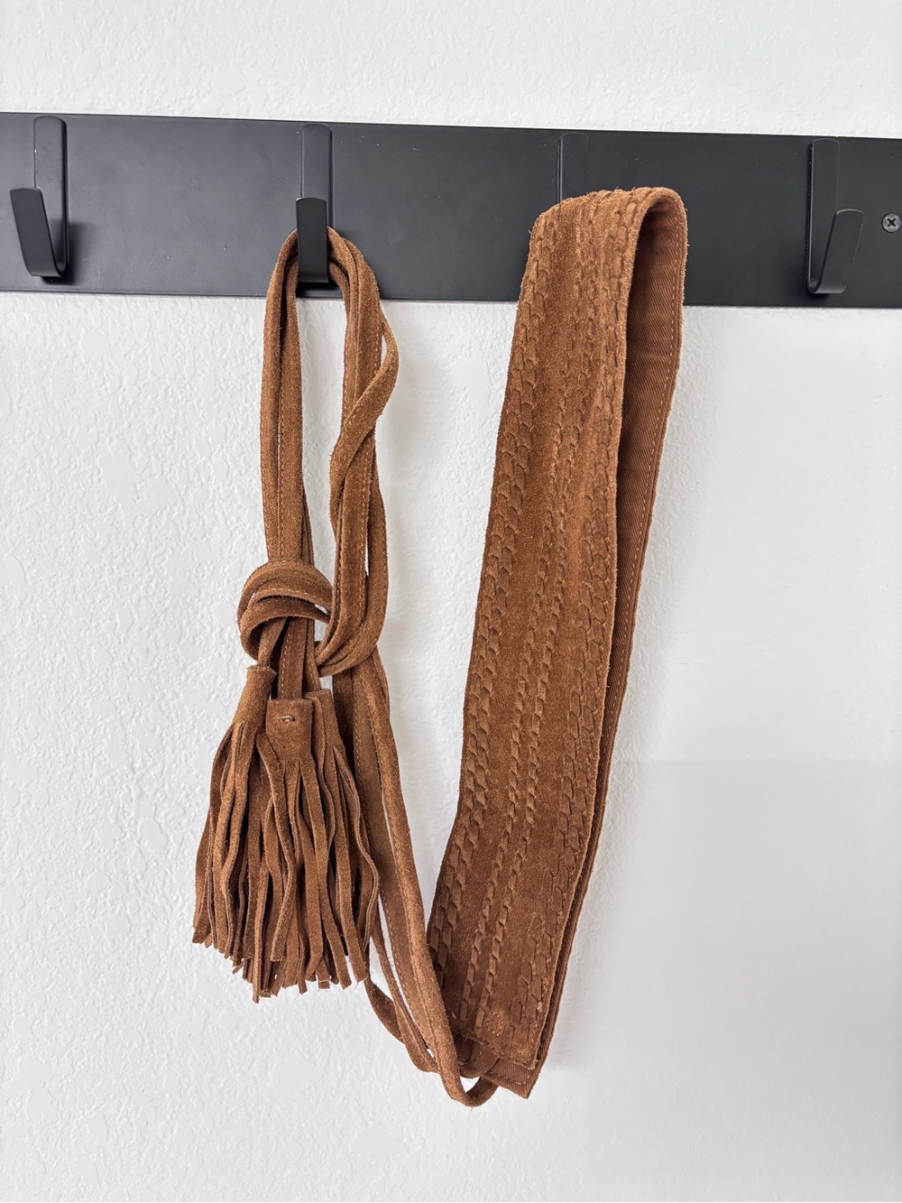 Maje Chestnut Suede Tassel Waist Belt